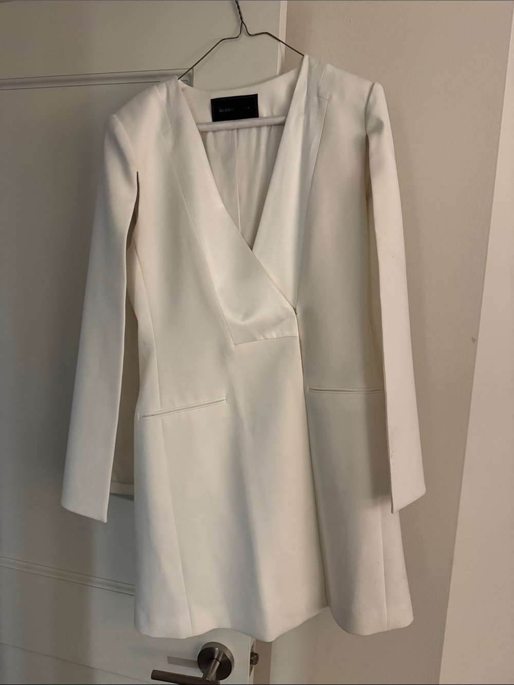 BCBGMaxAzria white Cape Blazer Dress